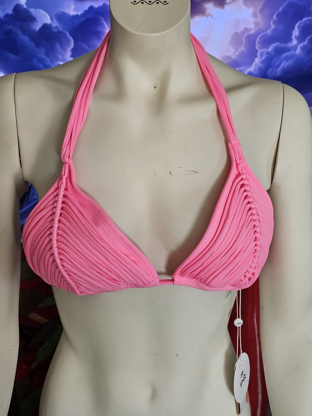 ❗️PQ Ruched  Vivid Pink  IISLA TRIANGLE Bikini Top - Women Swim ❗️NWT